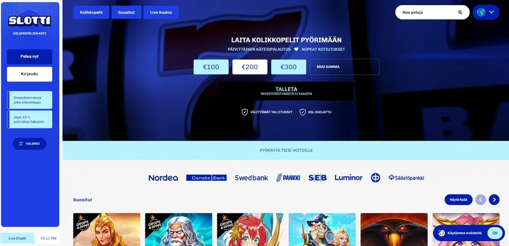 Slotti Casino kotiutukset suomalaisille pelaajille